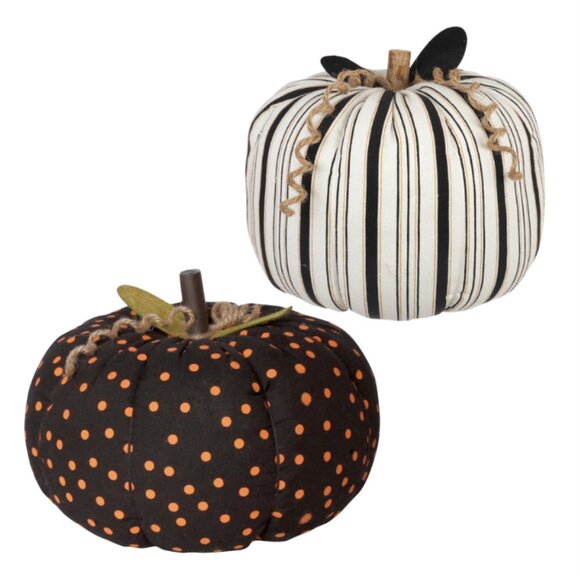 8" Fabric Stuffed Pumpkins - Picture 2 of 3
